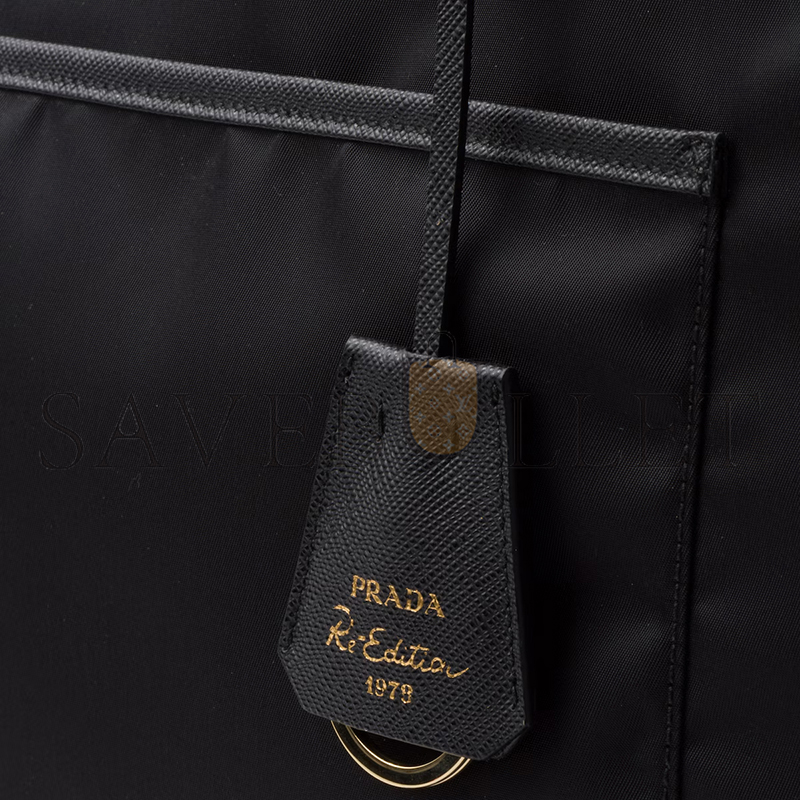 PRADA PRADA RE-EDITION 1978 LARGE RE-NYLON AND SAFFIANO LEATHER TOTE BAG 1BG527 (43*31*15cm)